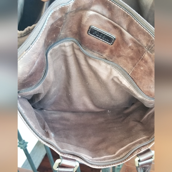 FOSSIL - Brown Leather Briefcase/Computer Bag - Picture 7 of 15